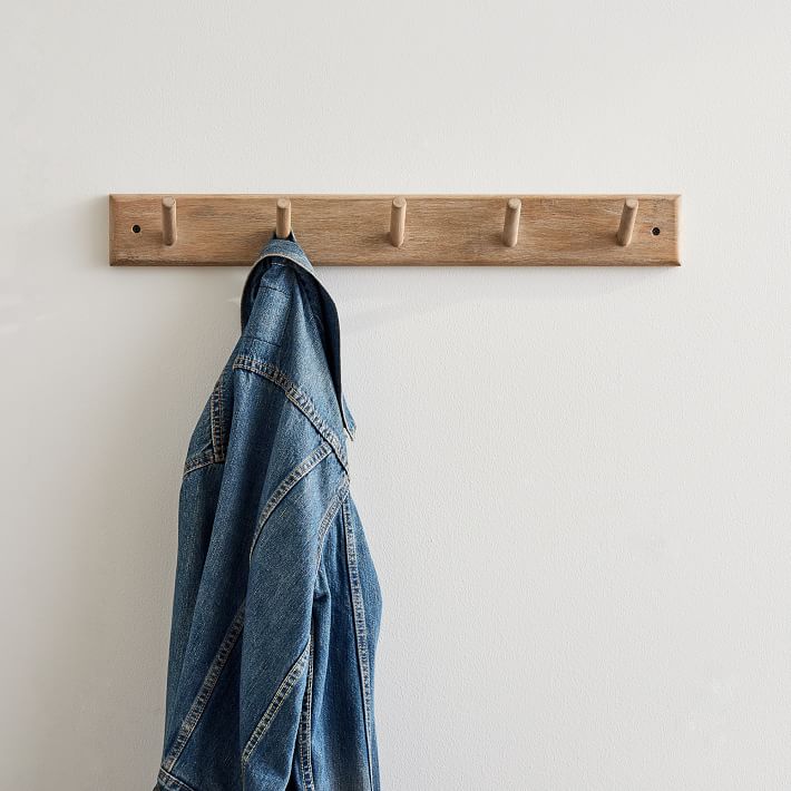 Solid Wood Hooks Wall Hooks Decorative Coat Hooks Beech Black