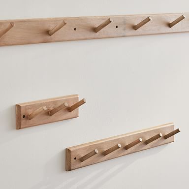 Wooden Wall Hooks Set of Three Handmade Wall Hooks Wooden Hanger