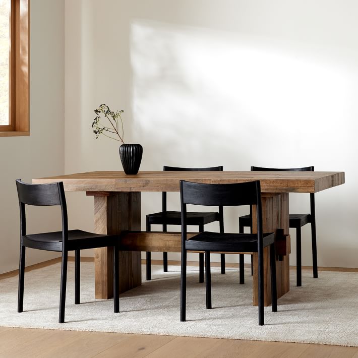 Dining room table BIG straight, metal X-leg (8 cm thick)