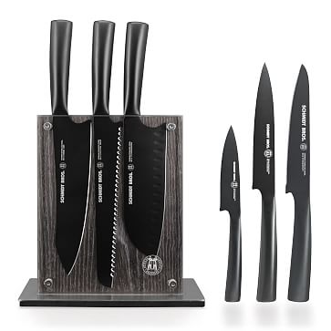 7-Piece Knife Block Set (Black), SMEG