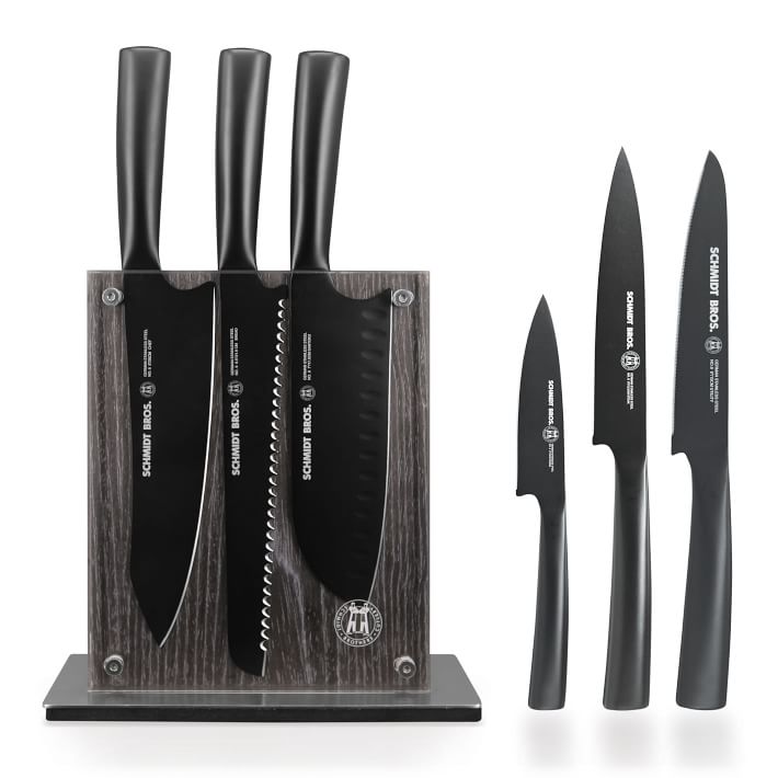 Schmidt Brothers Cutlery Bonded Teak 7-Piece Knife Block Set