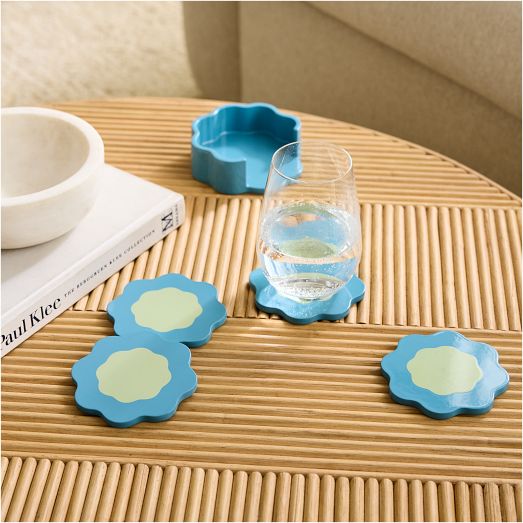 Blueberry Blue Checkered Coaster Mosaic Kit