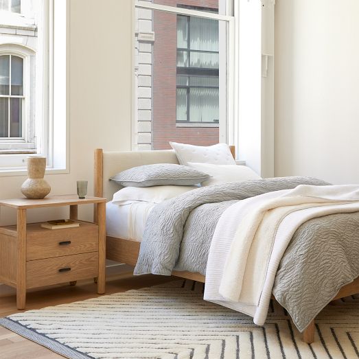 Cotton Cloud Jersey Wave Texture Duvet Cover & Shams West Elm