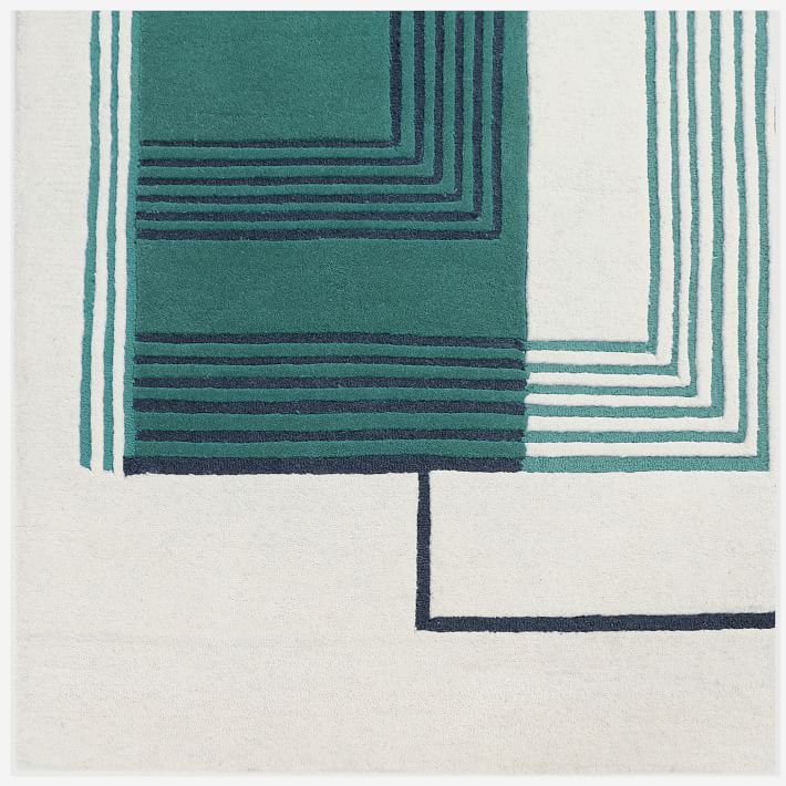 Abstract Lines Wool Rug West Elm