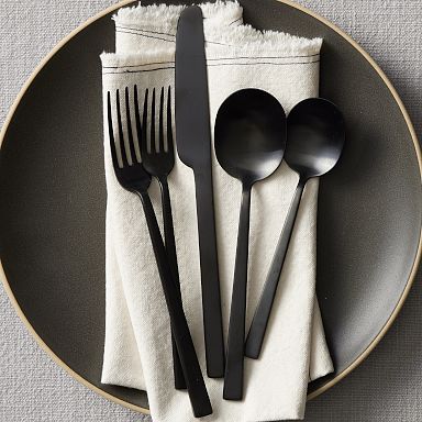 Matte black decorative utensils Set of 5