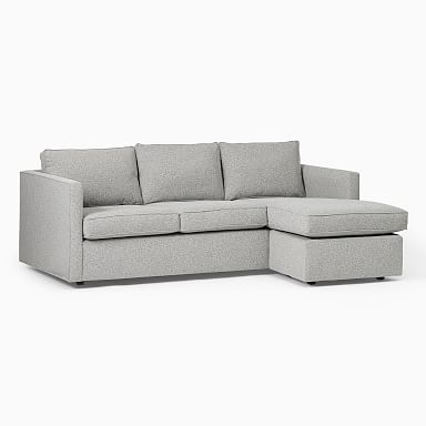 Tweed Large Sectional Sofa with Chaise - Light Gray