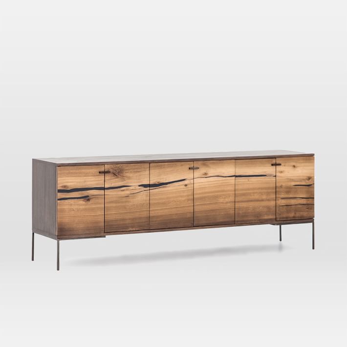 West elm natural store wood media console