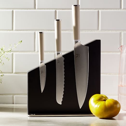 Material Trio Cutting Knife Set & Stand Midnight West Elm
