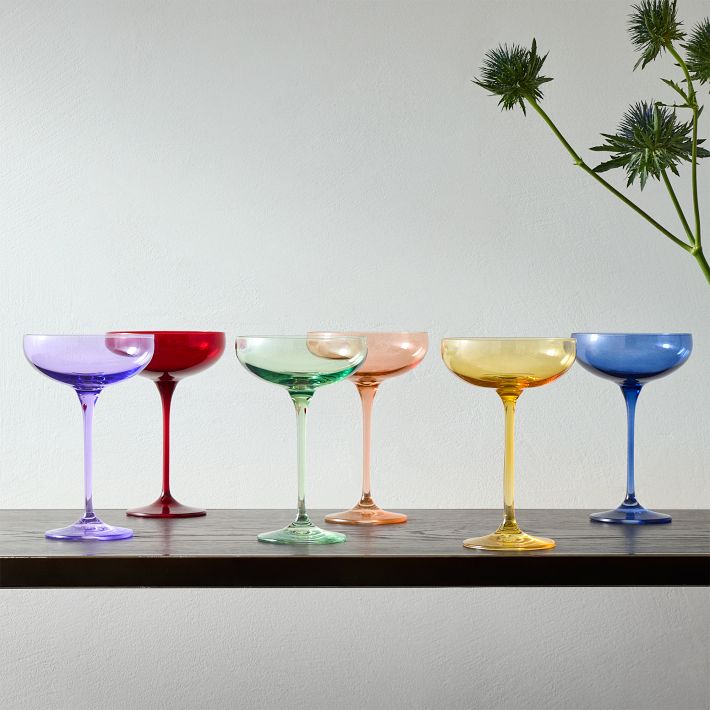 Estelle Colored Glass Champagne Coupe - Multi Color