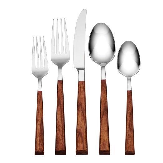 Western Imitation Wooden Handle Dinnerware Cutlery Set Stainless