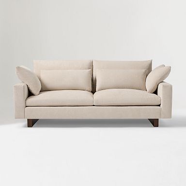 75 Modern Sectional Sofa Couch, 4-Seat L-Shaped Upholstered Couch Set with 3 Free Pillows, Beige-ModernLuxe