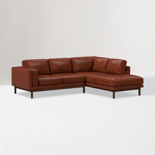 Dekalb Leather 2-Piece Chaise Sectional (102)