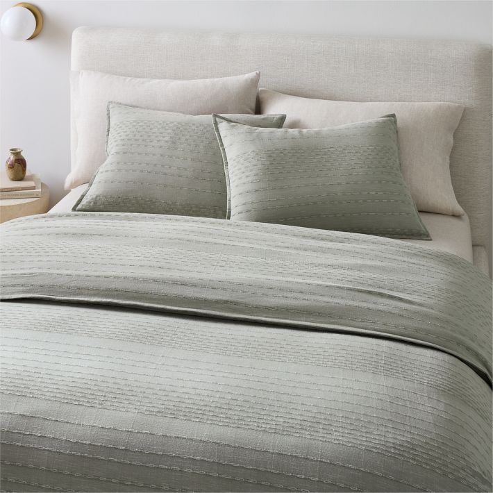 Reese Linen Cotton Duvet Cover & Shams - Celadon - Queen