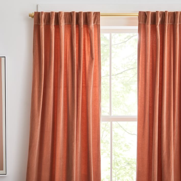 Cotton Velvet Blackout Curtain | West Elm