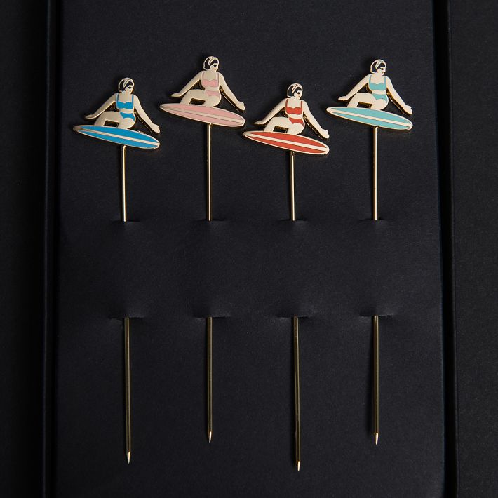 (SURFER) Love & Victory Cocktail Picks (Set of 4)
