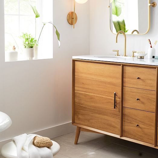 MidCentury Double Bathroom Vanity (63"72") Acorn West Elm