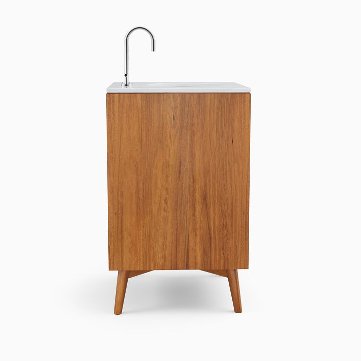 MidCentury Open Storage Single Bathroom Vanity (24"49") Acorn