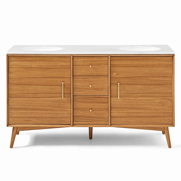 MidCentury Double Bathroom Vanity (63"72") Acorn West Elm