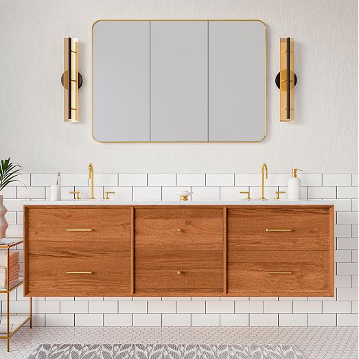 MidCentury Floating Double Bathroom Vanity (63"72") West Elm
