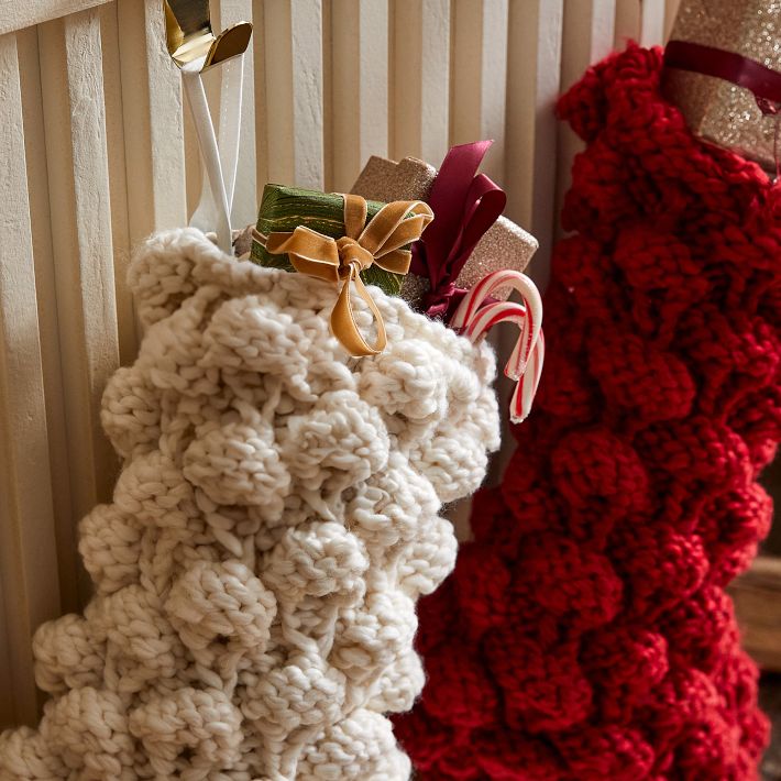Chunky Bauble Knit Stockings West Elm
