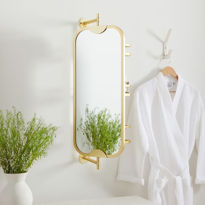 Swivel Vanity Mirror w/ Storage 13" W x 33.5"H West Elm