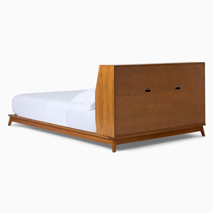 Mid-Century Headboard Storage Platform Bed | West Elm