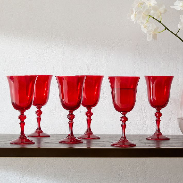 Estelle Colored Wine Stemware - Set of 6 {Red}
