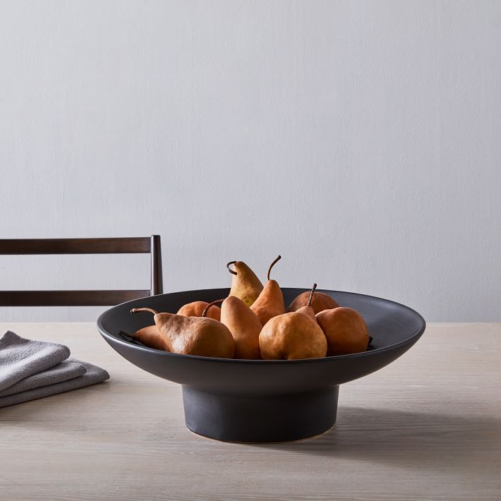Large Ceramic Fruit Bowl: Modern Pottery Centerpiece for Serving