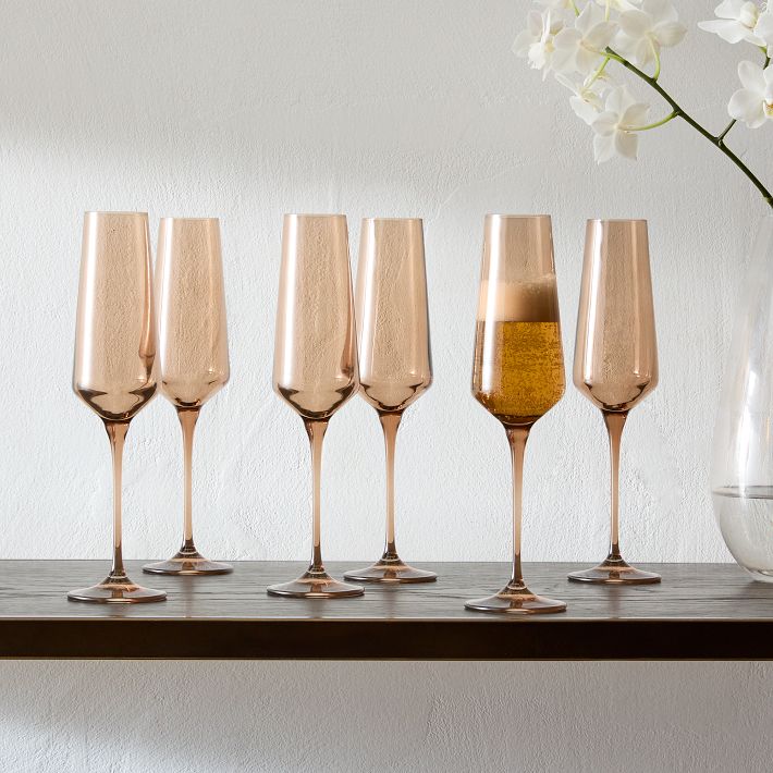 Estelle Colored Champagne Flute Glass - Southern Avenue Company