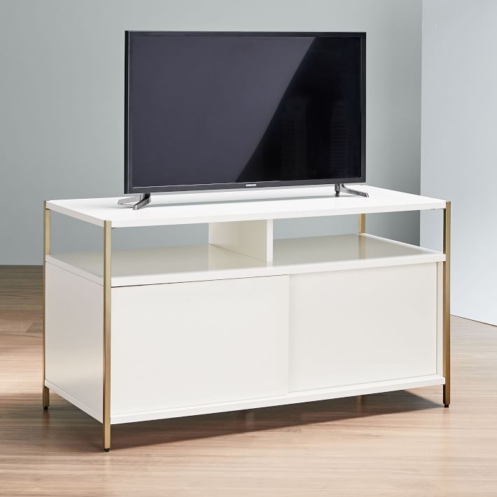 West elm store white tv stand