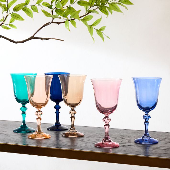 Estelle Colored Glass Regal Goblet Glass (Set of 6)