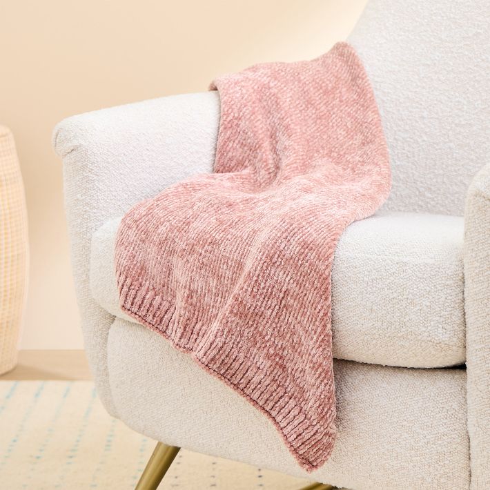 Pink chenille baby discount blanket