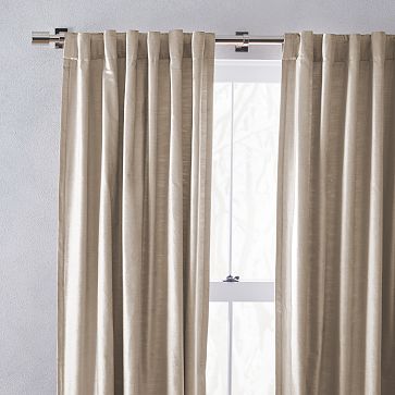 Open Box: Luster Velvet Curtain - Simple Taupe | West Elm