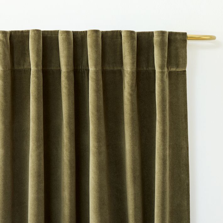 Curtain Loop Band Drawstring Velour Velvet Velvet Opaque 140 x 270 cm  (Green) : : Home & Kitchen