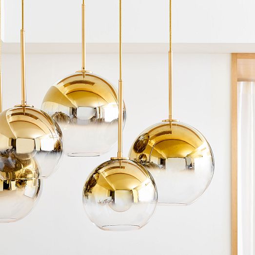 Sculptural Glass 7 Light Globe Chandelier