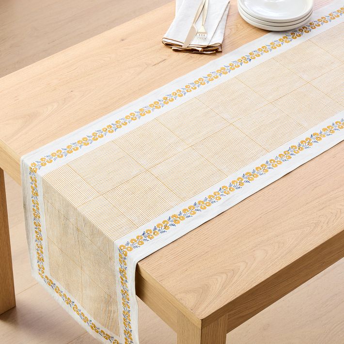 Soil to Studio Tamara Block-Printed Linen Runner