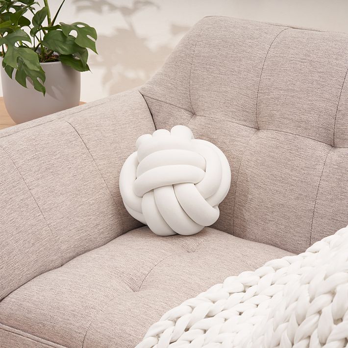 Unique Knot Ball Abstract Shape Pillow Sofa Cushion Stuffed Living Room Cushion  Office Design Throw Pillow Round Nordic Style