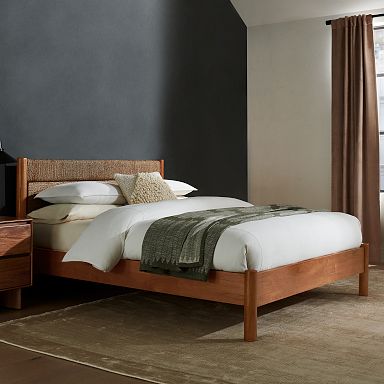 West elm modern show store wood bed