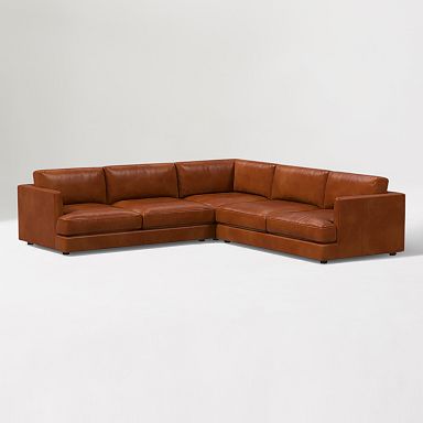 West elm haven store leather sectional