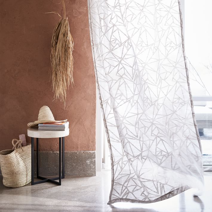 Sheer Abstract Glass Curtain West Elm
