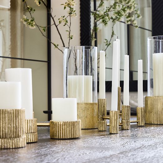 Textured Metal Taper Candle Holder West Elm