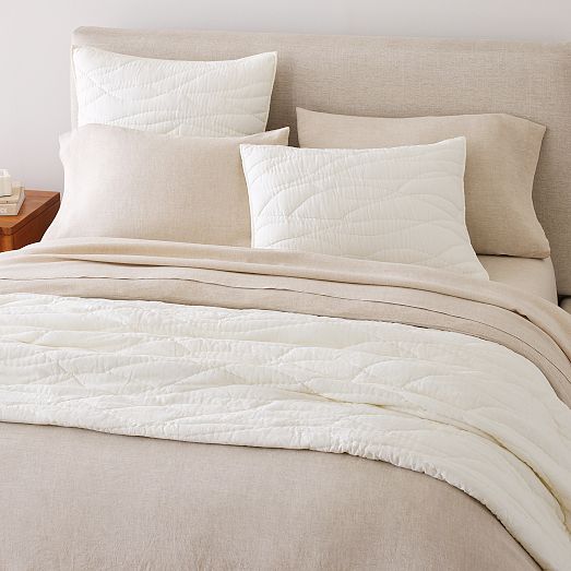 European Flax Linen Cotton Ripple Shams | West Elm