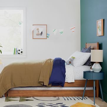 Mid Century Single Bed Trundle West Elm
