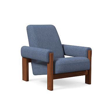 West elm blue online chair