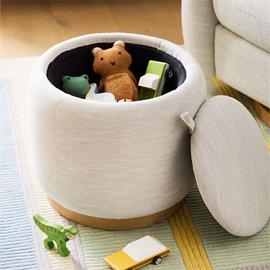 Nursery storage outlet ottoman