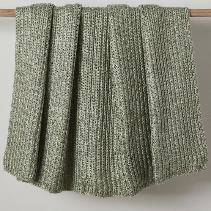 Marled Rib Knit Throw | West Elm