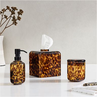 Mason Jar Bathroom Accessories Set(4 Pcs) -Lotion Soap Dispenser &Cotton  Swab &Toothbrush Holder Set, Apothecary Jars Vanity Organizer-Rustic