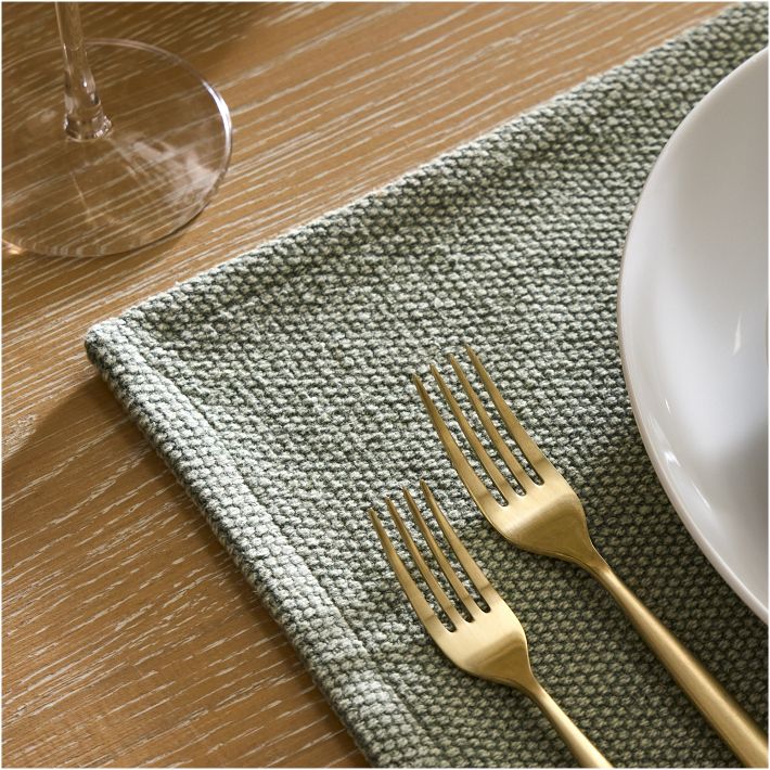 All Cotton and Linen Placemats Set of 4, Round Placemats, Cotton