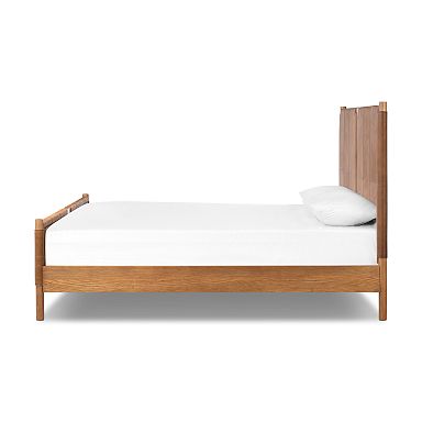 West elm store leather bed