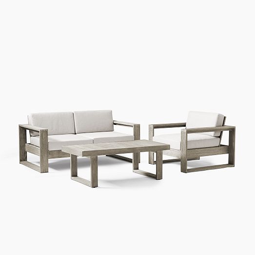 Portside Outdoor Sofa (65"), Lounge Chair & Coffee Table Set West Elm
